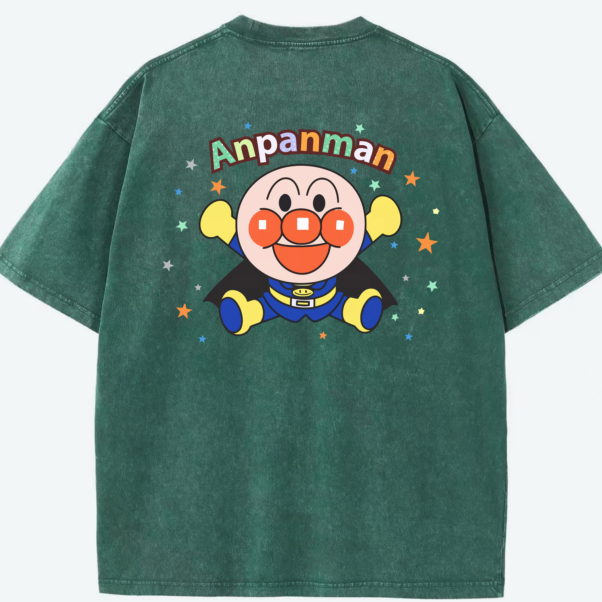 （画像用） アンパンマン Anpanman 綿100% ヴィンテージ風 半袖Tシャツ（背面プリント）